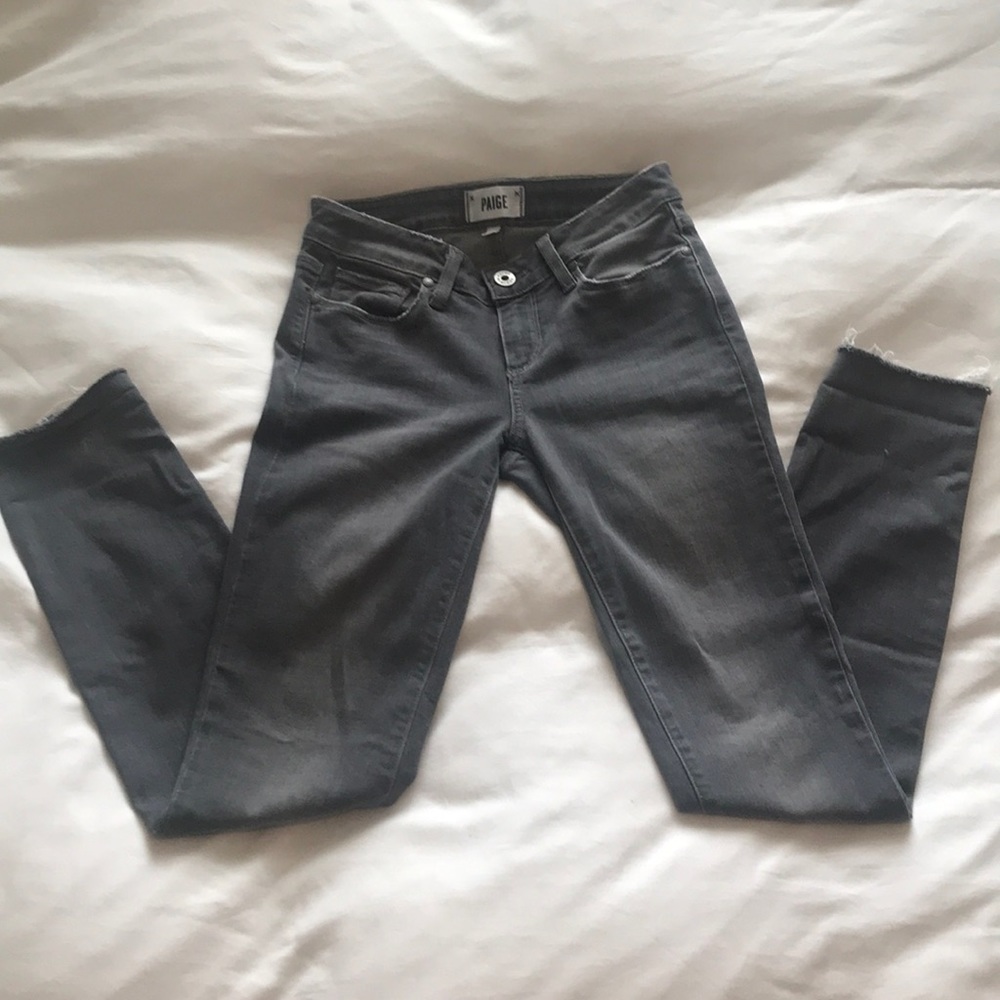 Paige Verdugo Ankle Sea Salt Raw Hem Skinny Jeans
